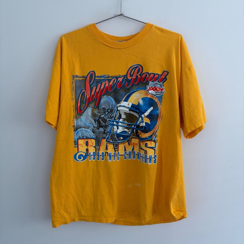 Vintage Logo Athletic St Louis Rams 1999 NFC Champions Super Bowl XXXIV Tee XL